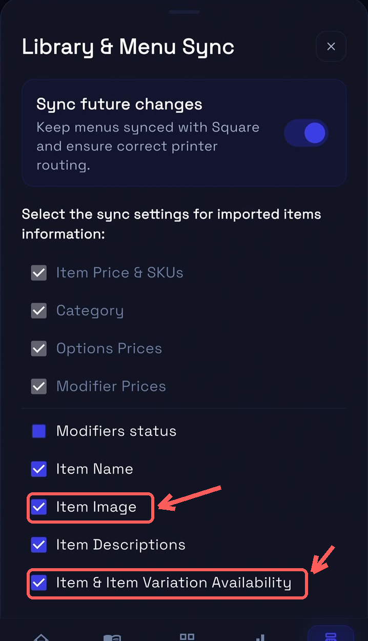 Step 3 — Uncheck status &amp; picture